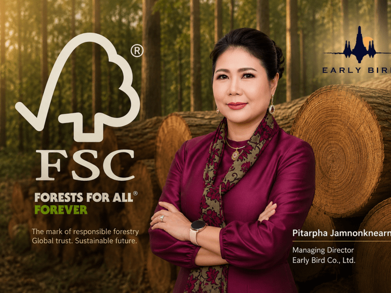 Early Bird Achieves Full FSC™ Certification and Full EUDR Compliance Elevating “Siamese Golden Teak” to the Highest Standards of the Global Market